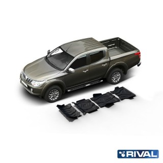 Zestaw osłon Rival stal — chłodnica, silnik, skrzynia, reduktor — Mitsubishi L200 2015-2023, Pajero Sport od 2016