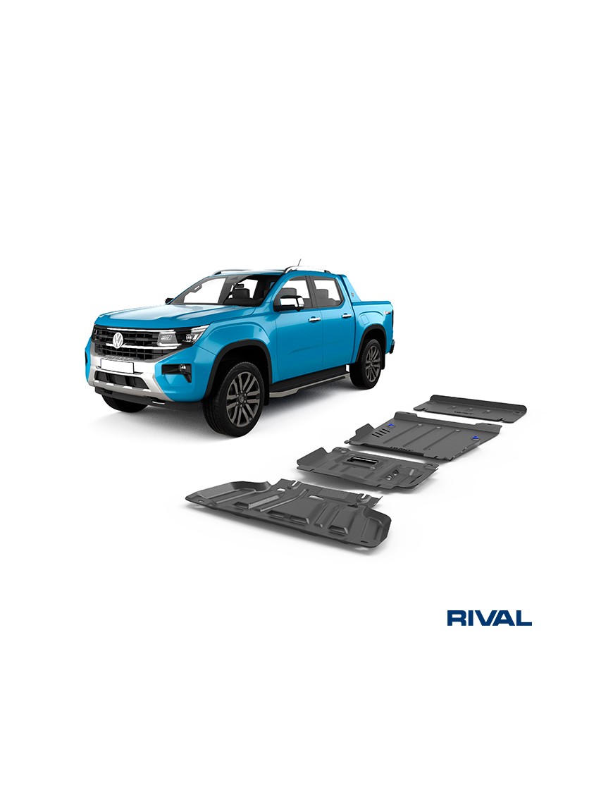 Zestaw osłon Rival 3 mm — chłodnica, silnik, skrzynia, reduktor — Ford Ranger i Everest od 2022, VW Amarok