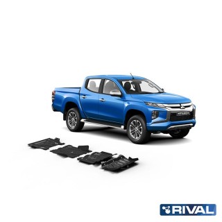 Zestaw osłon Rival stal — chłodnica, silnik, skrzynia, reduktor — Mitsubishi L200 2015-2023, Pajero Sport od 2016 - ujęcie 2