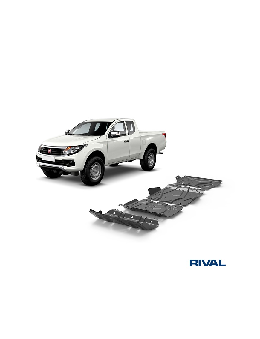 Zestaw osłon Rival stal — chłodnica, silnik, skrzynia, reduktor — Mitsubishi L200 2015-2023, Pajero Sport od 2016