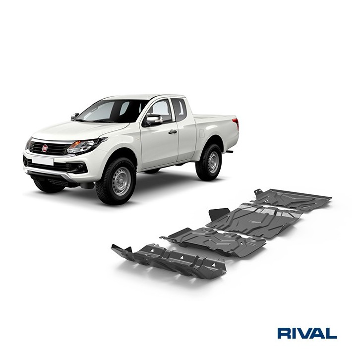 Zestaw osłon Rival stal — chłodnica, silnik, skrzynia, reduktor — Mitsubishi L200 2015-2023, Pajero Sport od 2016 - ujęcie 3