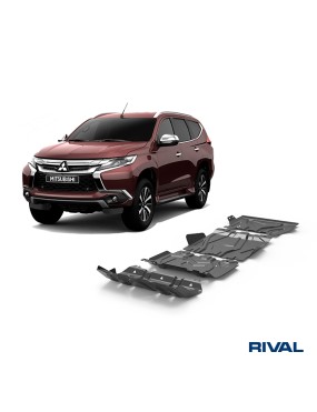 Zestaw osłon Rival stal — chłodnica, silnik, skrzynia, reduktor — Mitsubishi L200 2015-2023, Pajero Sport od 2016