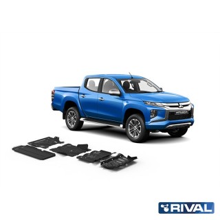 Zestaw osłon Rival stal — chłodnica, silnik, skrzynia, reduktor, zbiornik — Mitsubishi L200 / Triton 2015-2019, od 2019