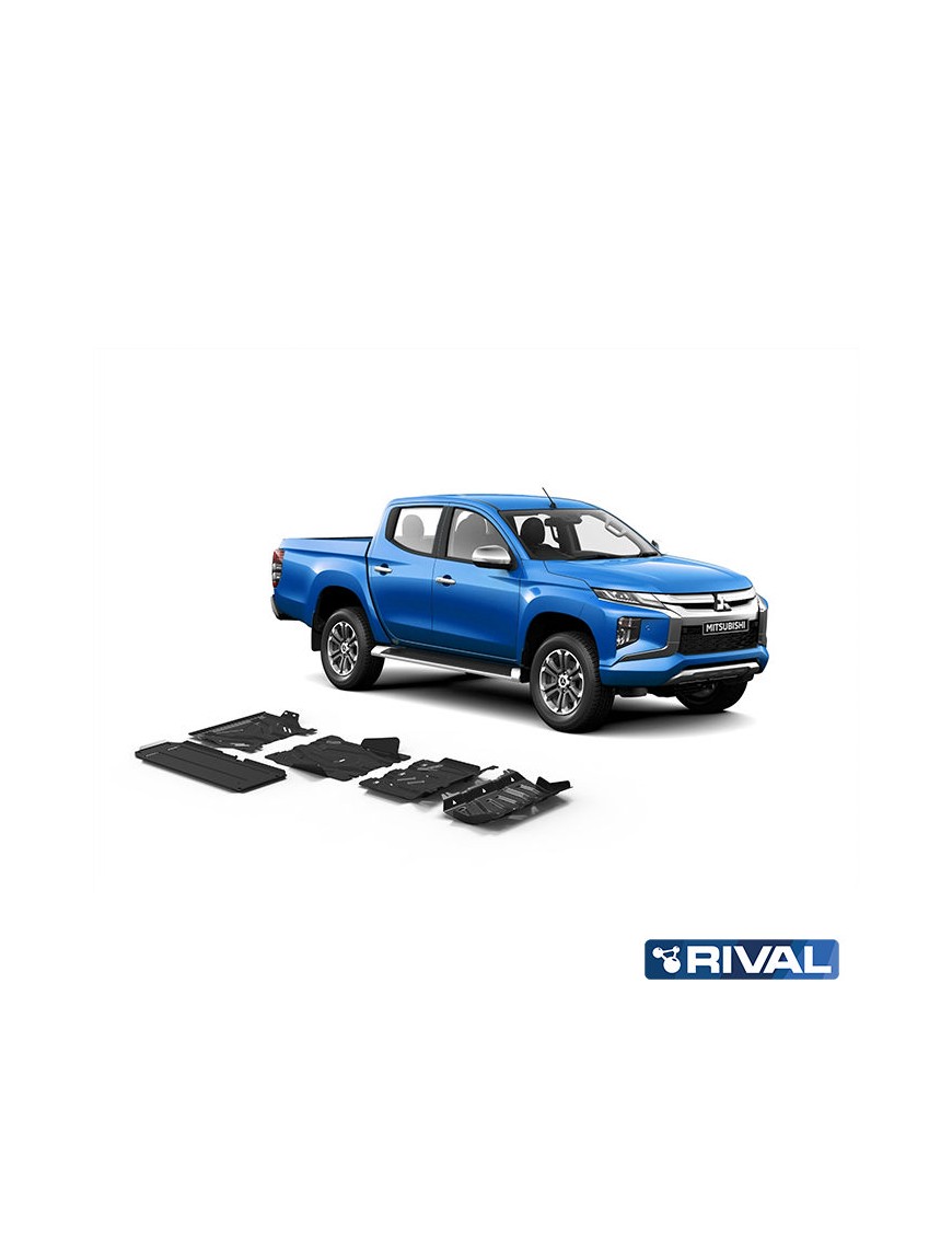 Zestaw osłon Rival stal — chłodnica, silnik, skrzynia, reduktor, zbiornik — Mitsubishi L200 / Triton 2015-2019, od 2019
