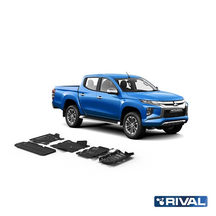 Zestaw osłon Rival stal — chłodnica, silnik, skrzynia, reduktor, zbiornik — Mitsubishi L200 / Triton 2015-2019, od 2019