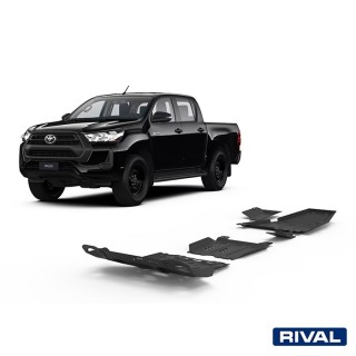 Zestaw osłon Rival stal 3 mm — chłodnica, silnik, skrzynia, reduktor, AdBlue, sonda lambda — Toyota Hilux