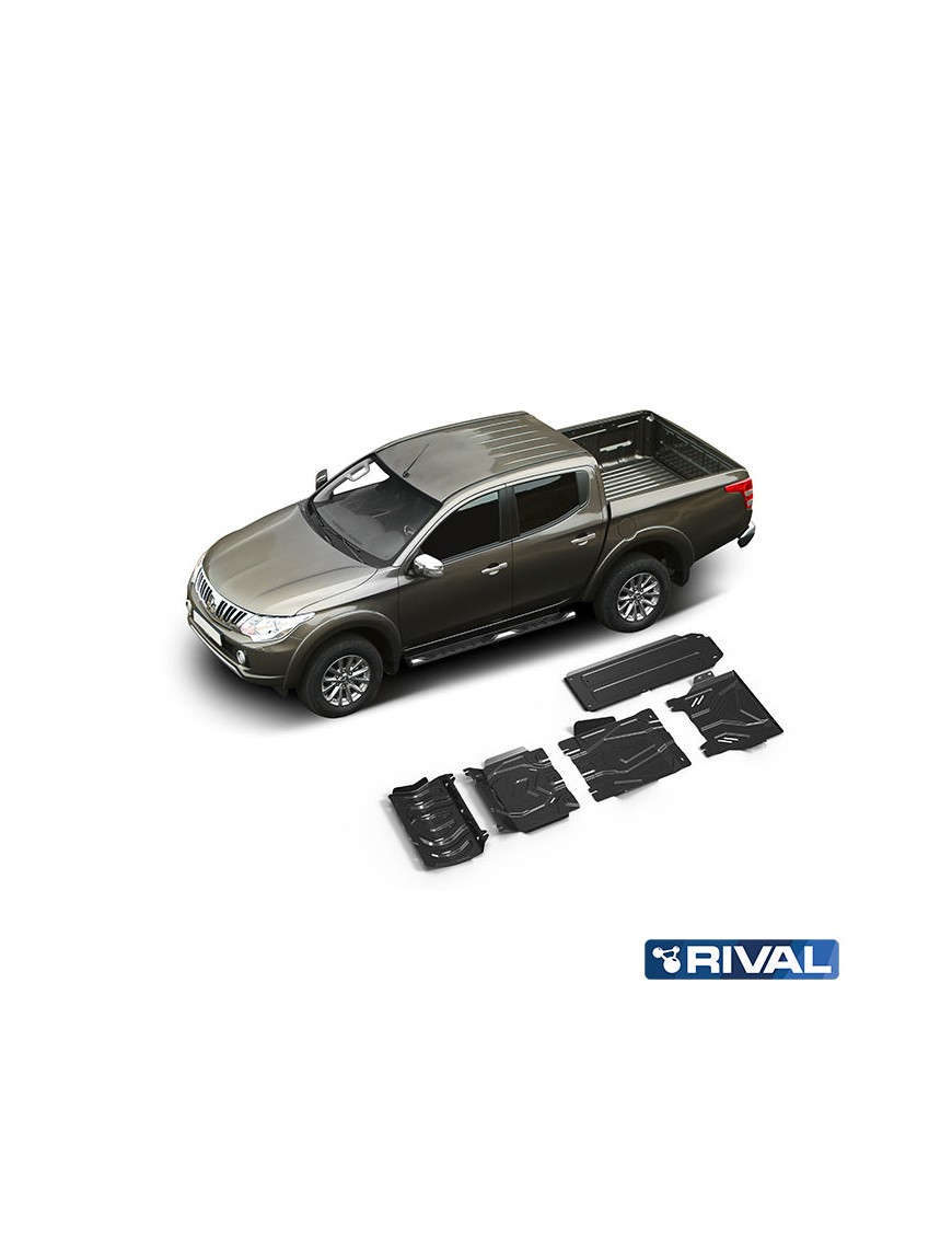 Zestaw osłon Rival stal — chłodnica, silnik, skrzynia, reduktor, zbiornik — Mitsubishi L200 / Triton 2015-2019, od 2019