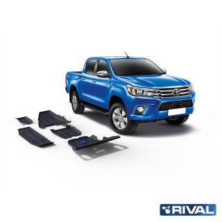 Zestaw osłon Rival stal 3 mm — chłodnica, silnik, skrzynia, reduktor, AdBlue, sonda, zbiornik — Toyota Hilux
