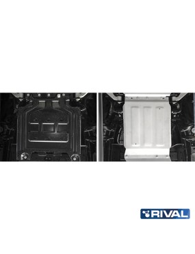 Osłona skrzyni biegów Rival — aluminium 4 mm — Ford Ranger Raptor 2019-2022, Ranger 2011-2015, 2015-2022