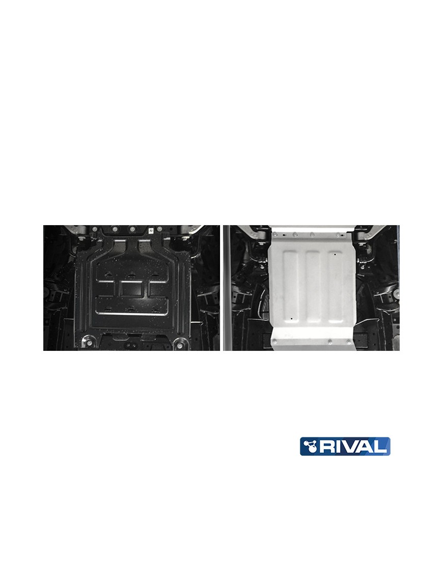Osłona skrzyni biegów Rival — aluminium 4 mm — Ford Ranger Raptor 2019-2022, Ranger 2011-2015, 2015-2022