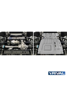 Osłona silnika Rival aluminium 4 mm — Ford Ranger, Ranger Raptor i Everest od 2022, VW Amarok od 2023