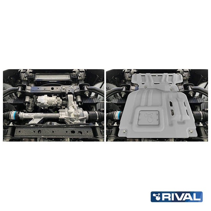 Osłona silnika Rival aluminium 4 mm — Ford Ranger, Ranger Raptor i Everest od 2022, VW Amarok od 2023 - ujęcie 5