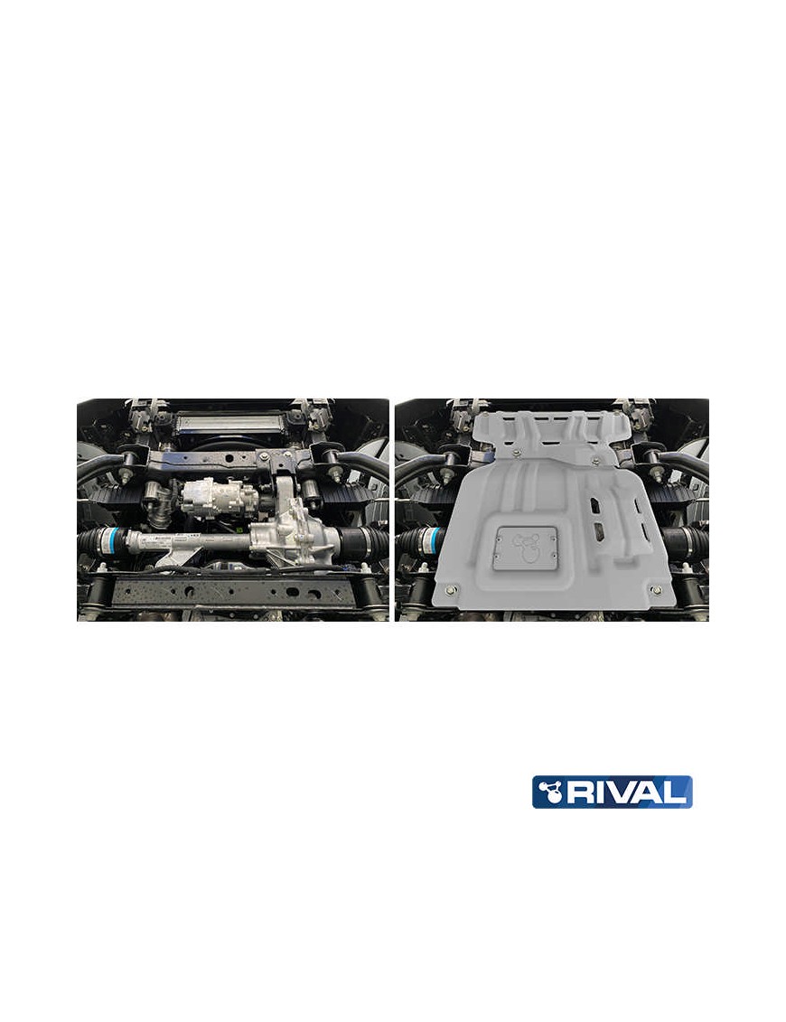 Osłona silnika Rival aluminium 4 mm — Ford Ranger, Ranger Raptor i Everest od 2022, VW Amarok od 2023