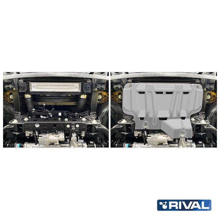 Osłona chłodnicy Rival aluminium 4 mm — Ford Ranger, Ford Everest i Volkswagen Amarok od 2022 - ujęcie 6