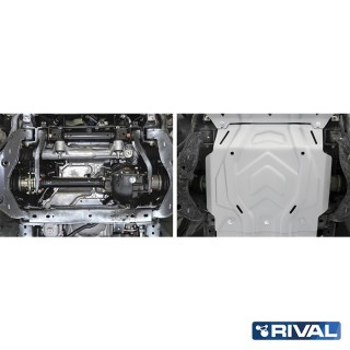 Osłona silnika Rival aluminium 4 mm — Mitsubishi L200 2015-2023, Pajero Sport od 2016, Fiat Fullback 2016-2020 - ujęcie 2