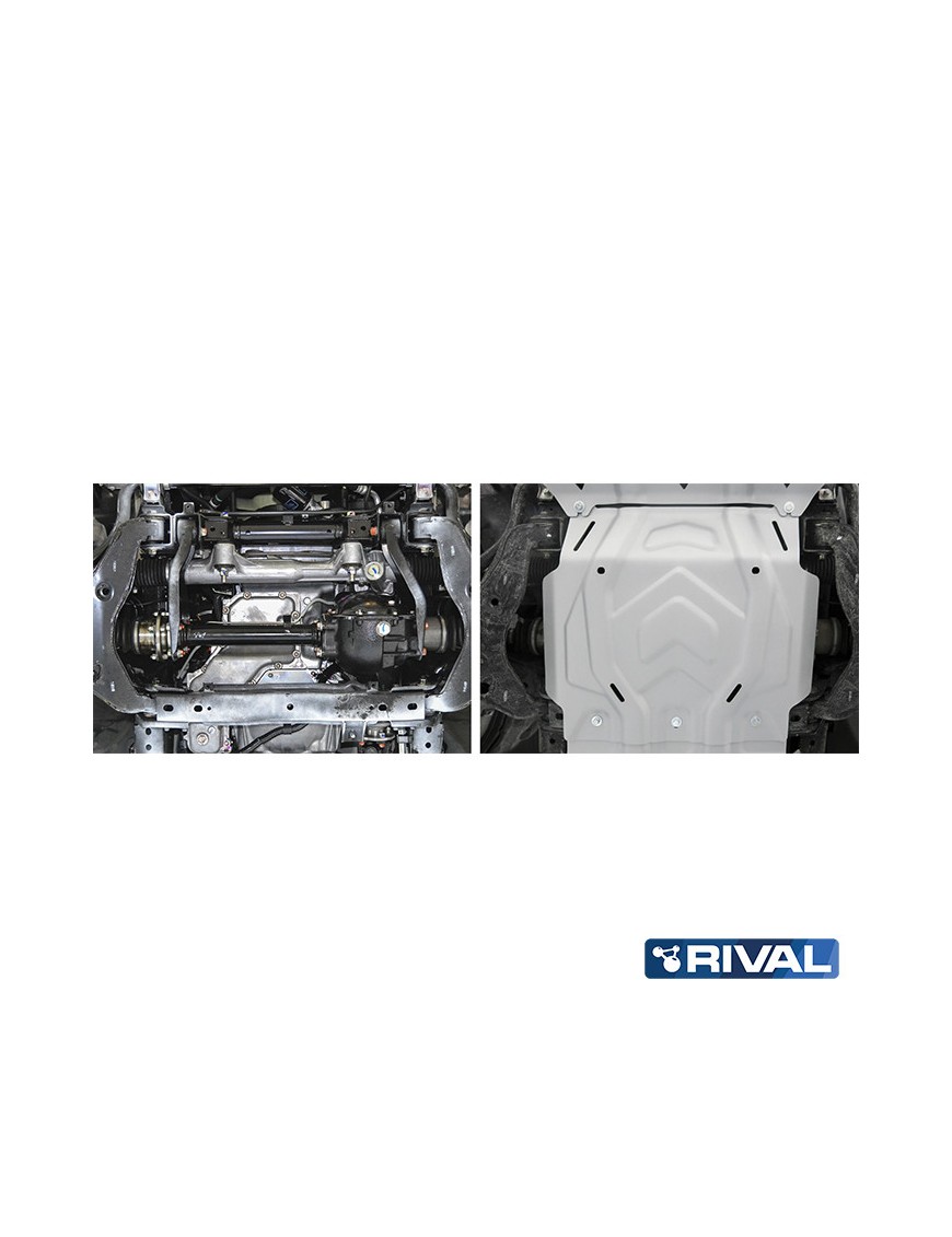 Osłona silnika Rival aluminium 4 mm — Mitsubishi L200 2015-2023, Pajero Sport od 2016, Fiat Fullback 2016-2020