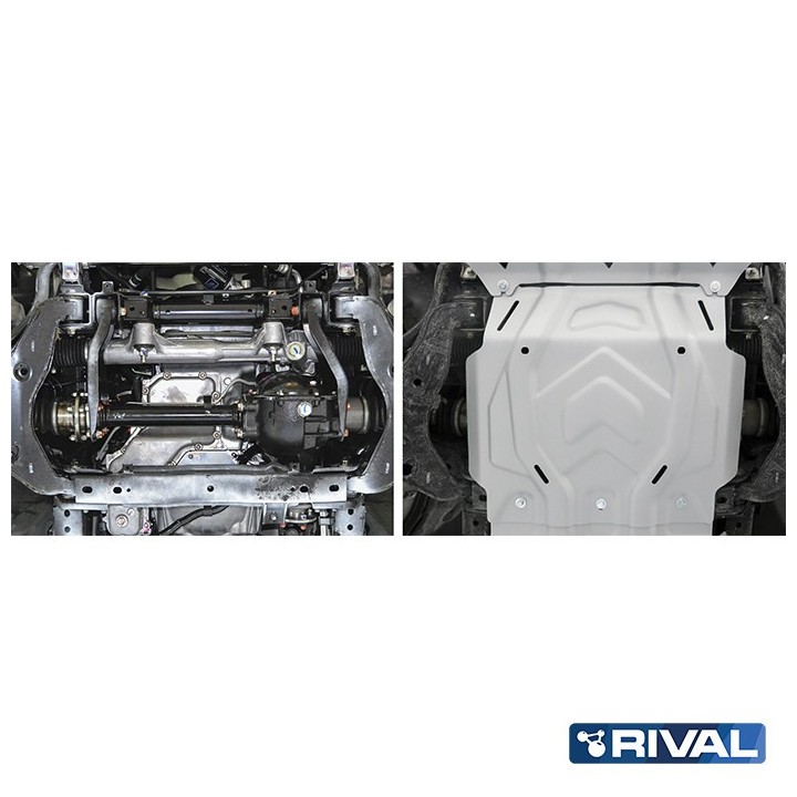 Osłona silnika Rival aluminium 4 mm — Mitsubishi L200 2015-2023, Pajero Sport od 2016, Fiat Fullback 2016-2020 - ujęcie 2