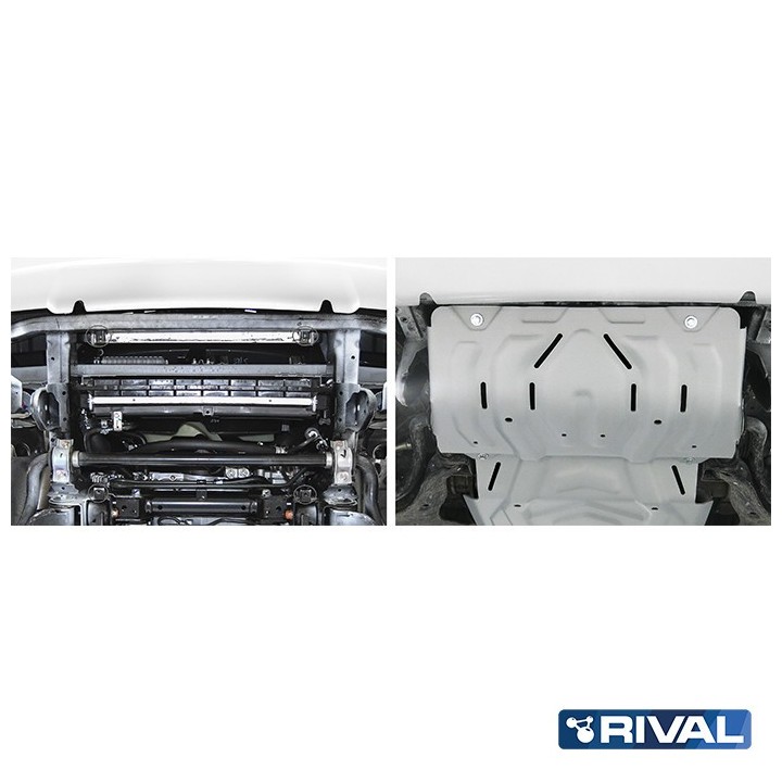 Osłona chłodnicy Rival aluminium 4 mm — Mitsubishi L200 2015-2023, Pajero Sport od 2016, Fiat Fullback 2016-2020 - ujęcie 2