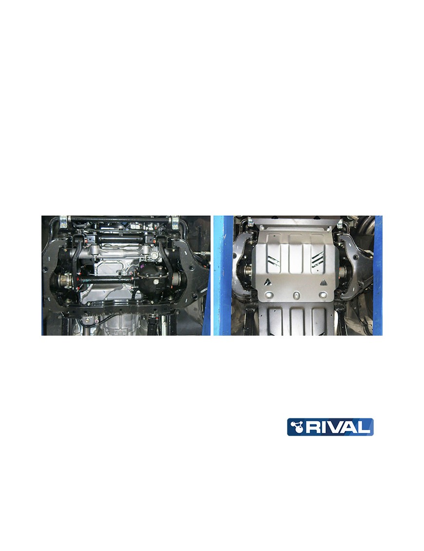 Osłona silnika Rival aluminium 6 mm — Mitsubishi L200 2015-2023, Pajero Sport od 2016, Fiat Fullback 2016-2020