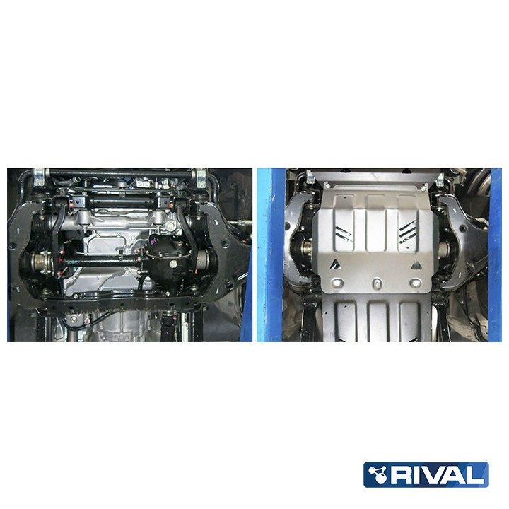 Osłona silnika Rival aluminium 6 mm — Mitsubishi L200 2015-2023, Pajero Sport od 2016, Fiat Fullback 2016-2020 - ujęcie 3