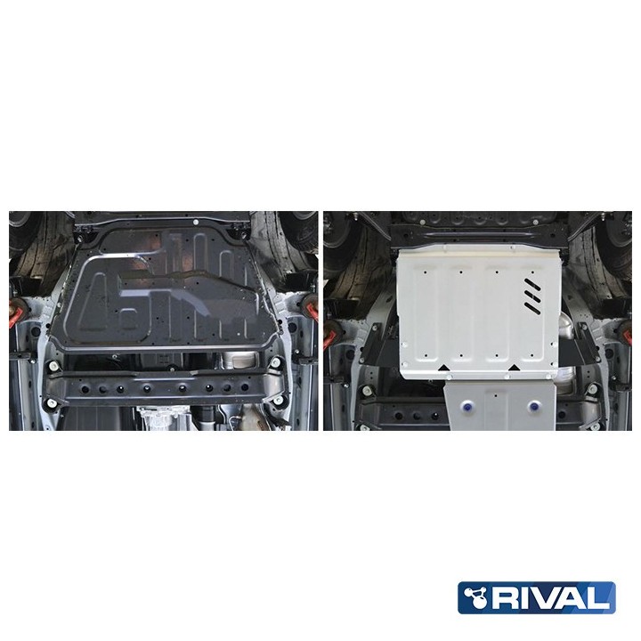 Osłona skrzyni biegów Rival — aluminium 4 mm — Mitsubishi Pajero IV 2006-2022 - ujęcie 2