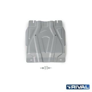 Osłona skrzyni biegów Rival aluminium 4 mm — Mitsubishi L200 2015-2023, Pajero Sport od 2016, Fiat Fullback 2016-2020