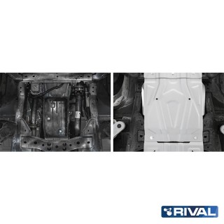 Osłona skrzyni biegów Rival aluminium 4 mm — Mitsubishi L200 2015-2023, Pajero Sport od 2016, Fiat Fullback 2016-2020 - ujęcie 2