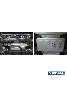 Osłona silnika Rival aluminium 4 mm — Nissan Navara D23/D40, Frontier, Pathfinder R51, Mercedes X-Class