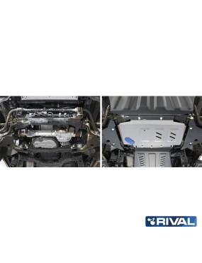 Osłona silnika Rival aluminium 4 mm — Nissan Navara D23/D40, Frontier, Pathfinder R51, Mercedes X-Class