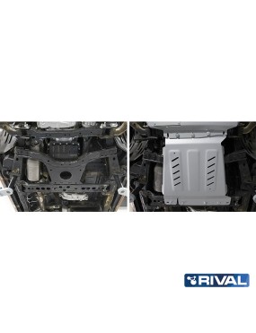 Osłona skrzyni biegów Rival — aluminium 4 mm — Nissan Navara D40 i D23, Pathfinder R51 2004-2021