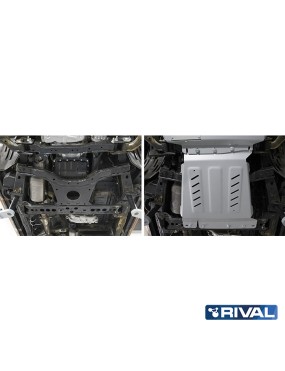 Osłona skrzyni biegów Rival — aluminium 4 mm — Nissan Navara D40 i D23, Pathfinder R51 2004-2021