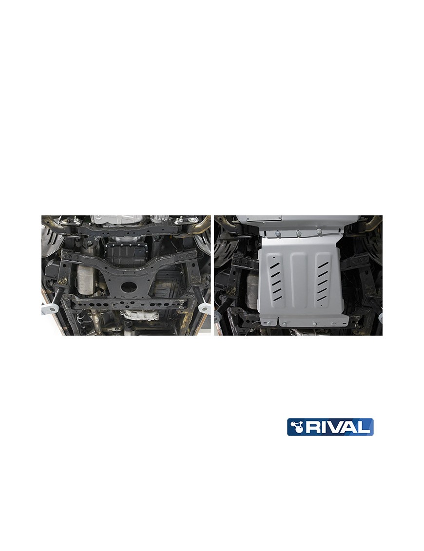 Osłona skrzyni biegów Rival — aluminium 4 mm — Nissan Navara D40 i D23, Pathfinder R51 2004-2021