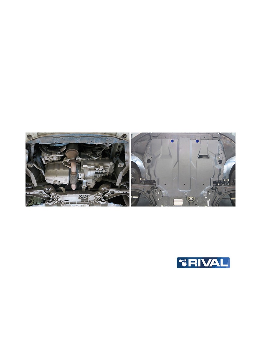 Osłona silnika Rival — aluminium 4 mm — VW Caddy 2004-2015, Golf 2003-2012, Jetta 2005-2019
