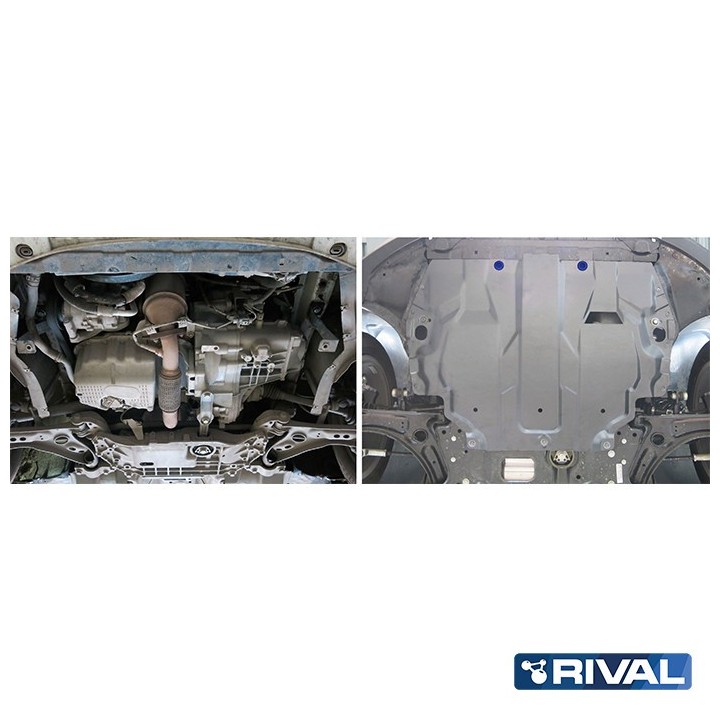 Osłona silnika Rival — aluminium 4 mm — VW Caddy 2004-2015, Golf 2003-2012, Jetta 2005-2019 - ujęcie 2