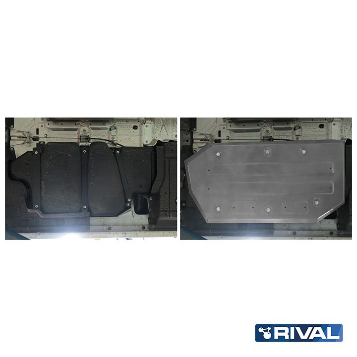 Osłona zbiornika paliwa Rival — aluminium 4 mm — VW Caravelle, Multivan, Transporter 2010-2019 - ujęcie 3