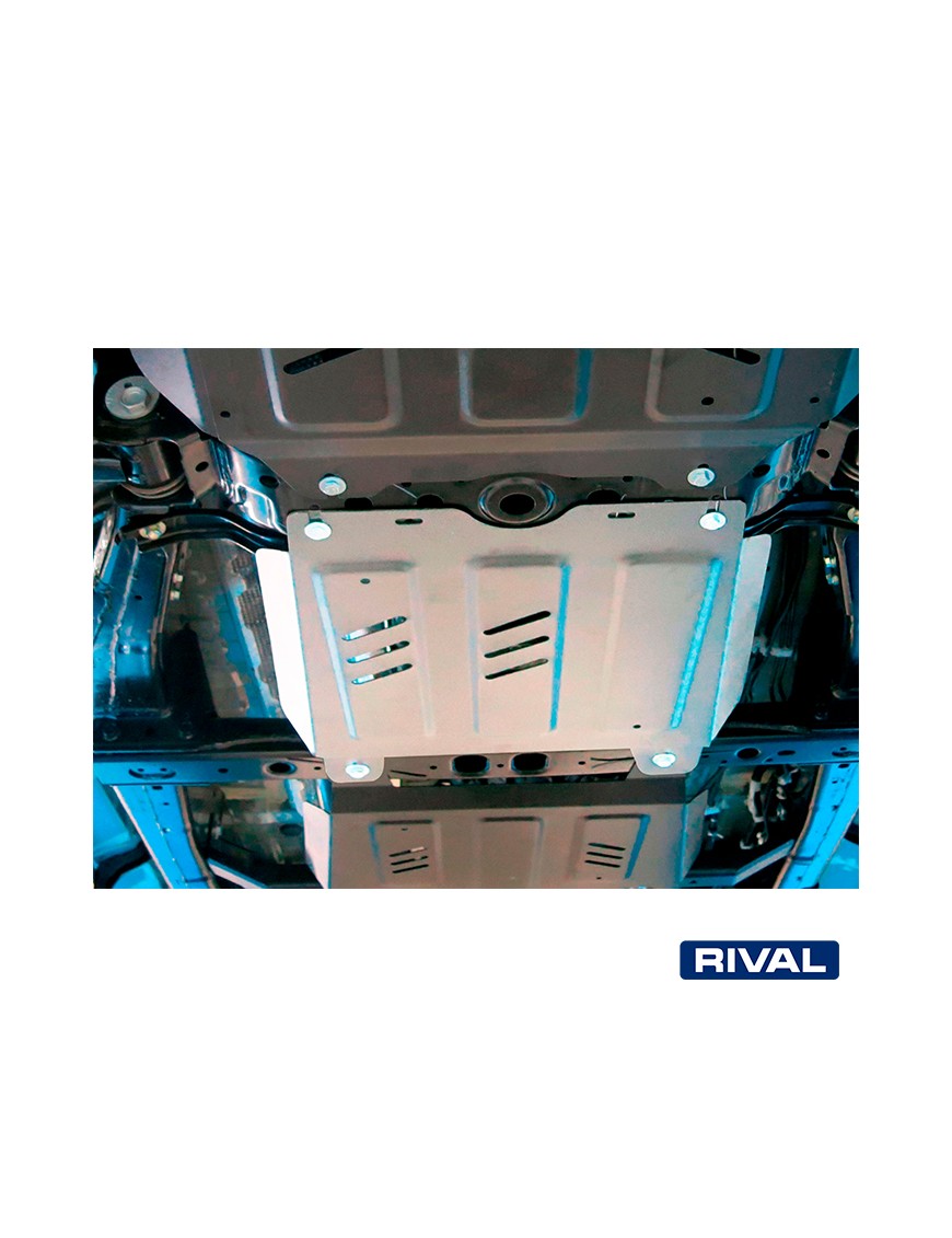 Osłona skrzyni biegów Rival — aluminium 4 mm — Toyota Hilux 2015-2020, 2020-2025