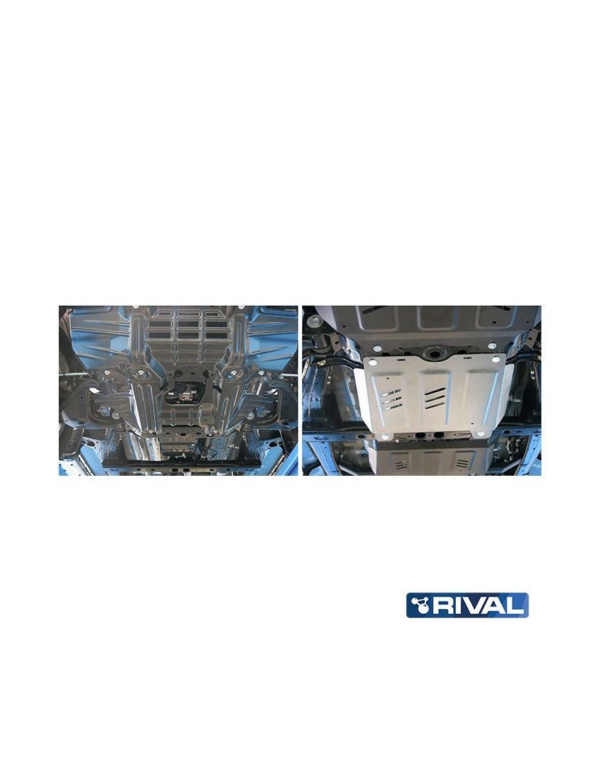 Osłona skrzyni biegów Rival — aluminium 4 mm — Toyota Hilux 2015-2020, 2020-2025
