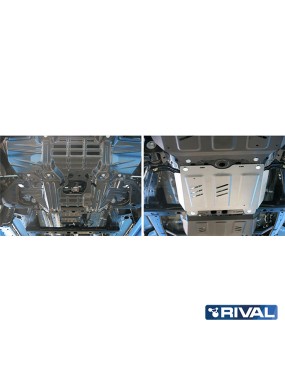 Osłona skrzyni biegów Rival — aluminium 4 mm — Toyota Hilux 2015-2020, 2020-2025