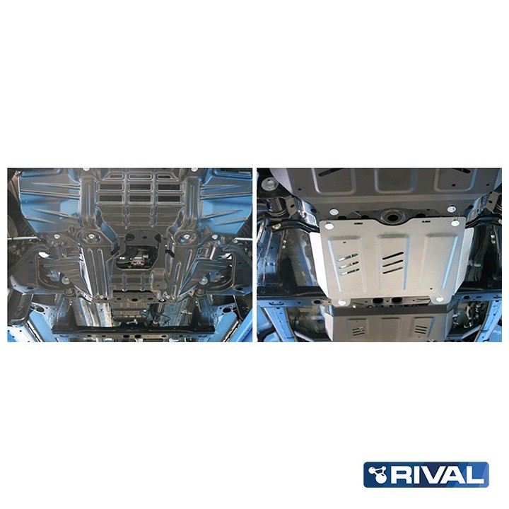 Osłona skrzyni biegów Rival — aluminium 4 mm — Toyota Hilux 2015-2020, 2020-2025 - ujęcie 5