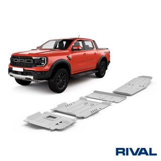 Zestaw osłon Rival — silnik, skrzynia, reduktor, zbiornik paliwa — aluminium 6 mm — Ford Ranger Raptor od 2022