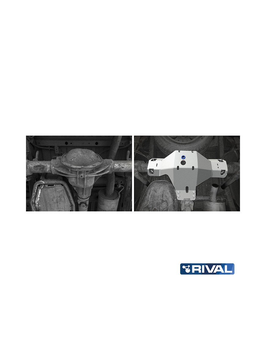 Osłona tylnego dyferencjału Rival — aluminium 6 mm — VW Amarok 2010-2016, 2016-2020