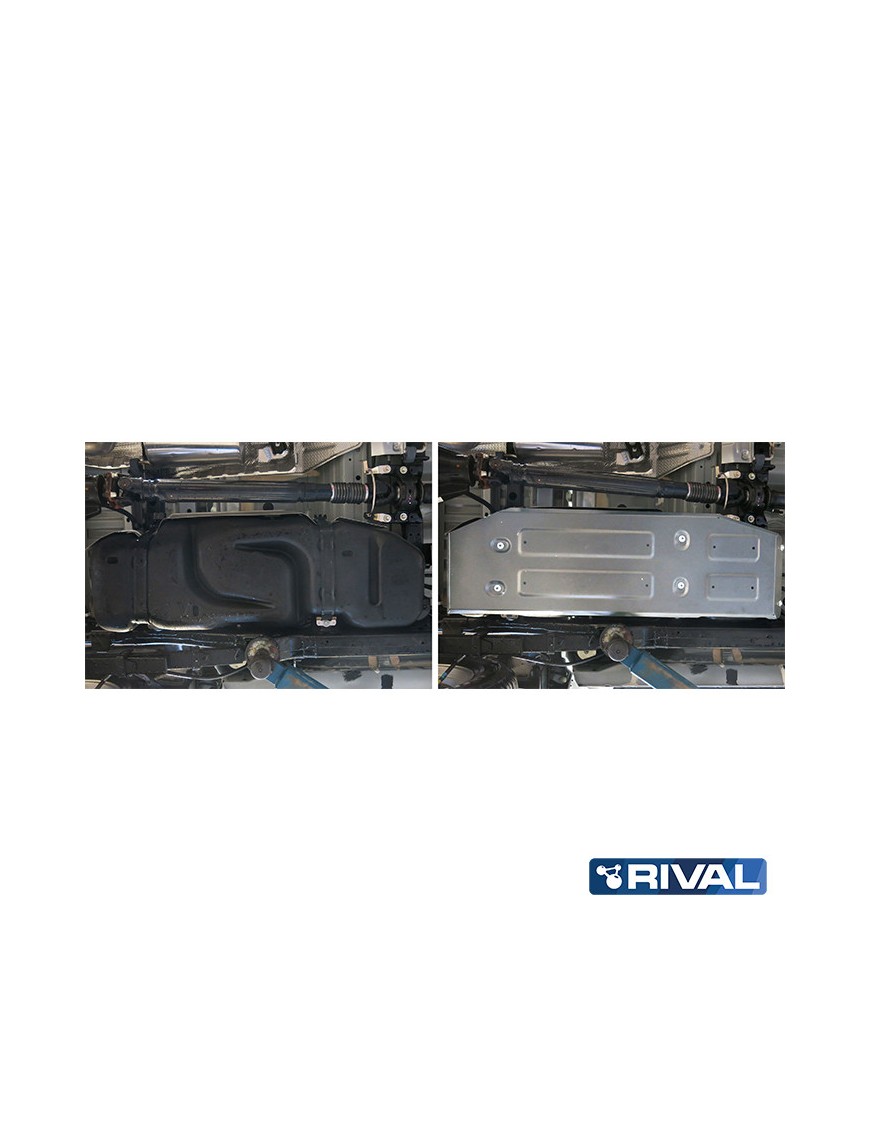 Osłona zbiornika paliwa Rival — aluminium 4 mm — Toyota Hilux Revo 2015-2020, 2020-2025