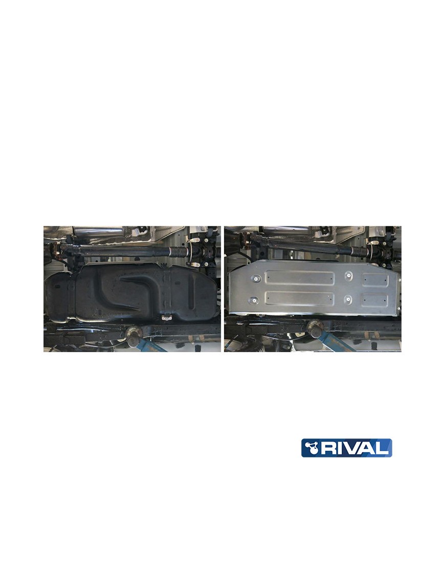 Osłona zbiornika paliwa Rival — aluminium 4 mm — Toyota Hilux Revo 2015-2020, 2020-2025