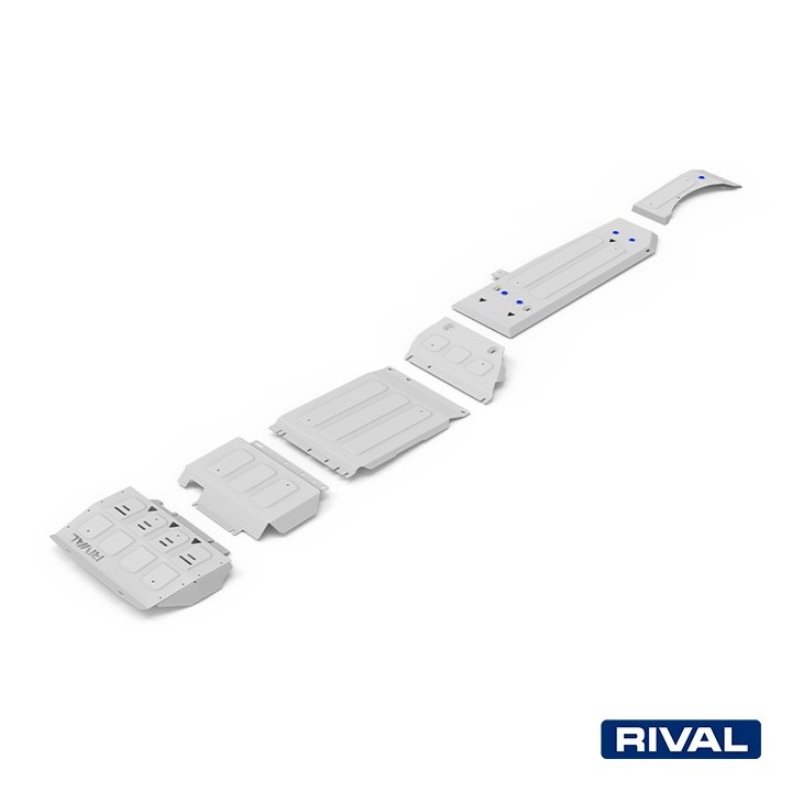 Zestaw osłon aluminiowych Rival 4 mm — chłodnica, silnik, skrzynia, reduktor, zbiornik paliwa i AdBlue — Ford Ranger - ujęcie 2
