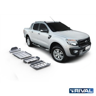 Zestaw osłon Rival 4 elementy — chłodnica, silnik, skrzynia, reduktor — alu 6 mm — Ford Ranger 2011-2022