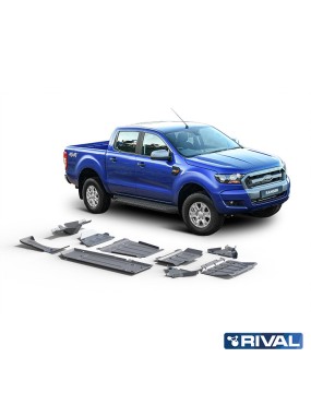Zestaw osłon Rival — chłodnica, silnik, skrzynia, reduktor, zbiornik, AdBlue, wahacze, dyferencjał — Ford Ranger 2011-2022