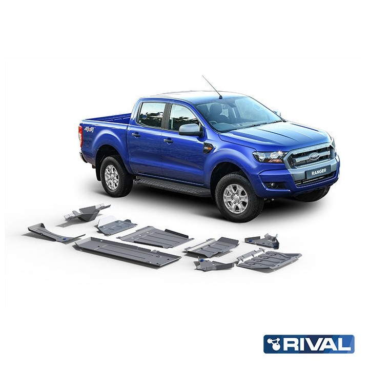 Zestaw osłon Rival — chłodnica, silnik, skrzynia, reduktor, zbiornik, AdBlue, wahacze, dyferencjał — Ford Ranger - ujęcie 2