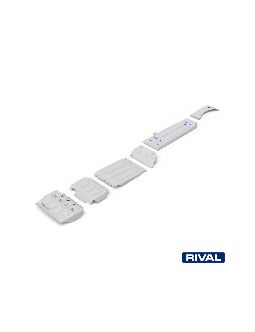 Zestaw osłon Rival — chłodnica, silnik, skrzynia, reduktor, zbiornik paliwa, AdBlue — alu 6 mm — Ford Ranger 2011-2022