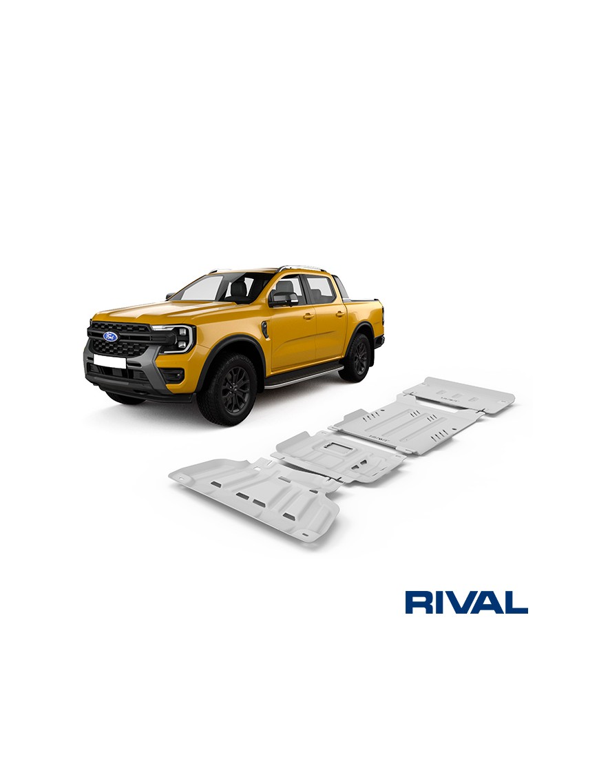 Zestaw osłon Rival 6 mm — chłodnica, silnik, skrzynia, reduktor — Ford Everest, Ranger, VW Amarok od 2022