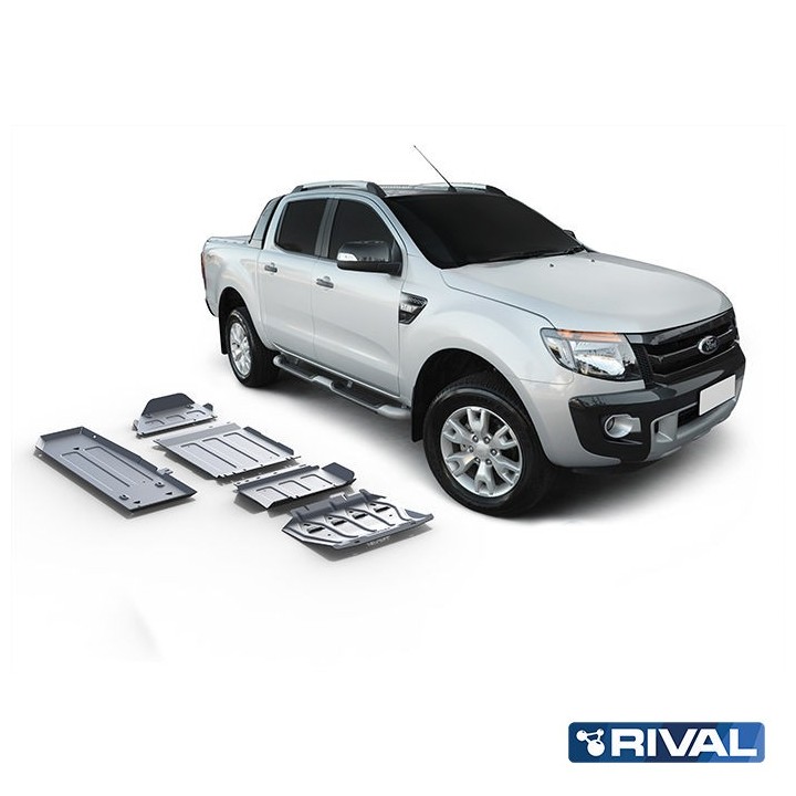 Zestaw osłon Rival 5 elementów — chłodnica, silnik, skrzynia, reduktor, zbiornik — alu 4 mm — Ford Ranger 2011-2022 - ujęcie 2